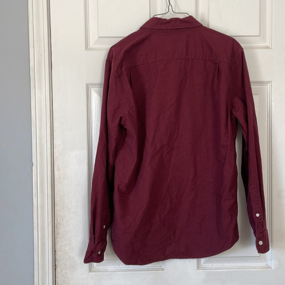 American Eagle outfitters burgundy red collared button up button down shirt sz S - Picture 3 of 17